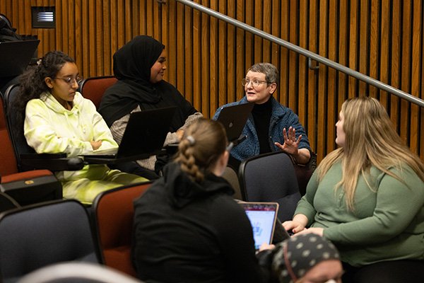 public health undergraduates in class